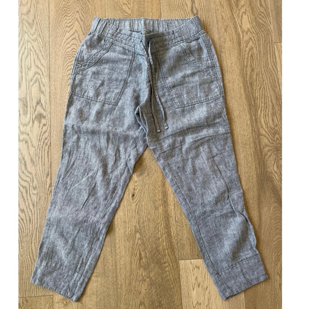 Athleta Gray Linen Jogger Pants Women's Size 6